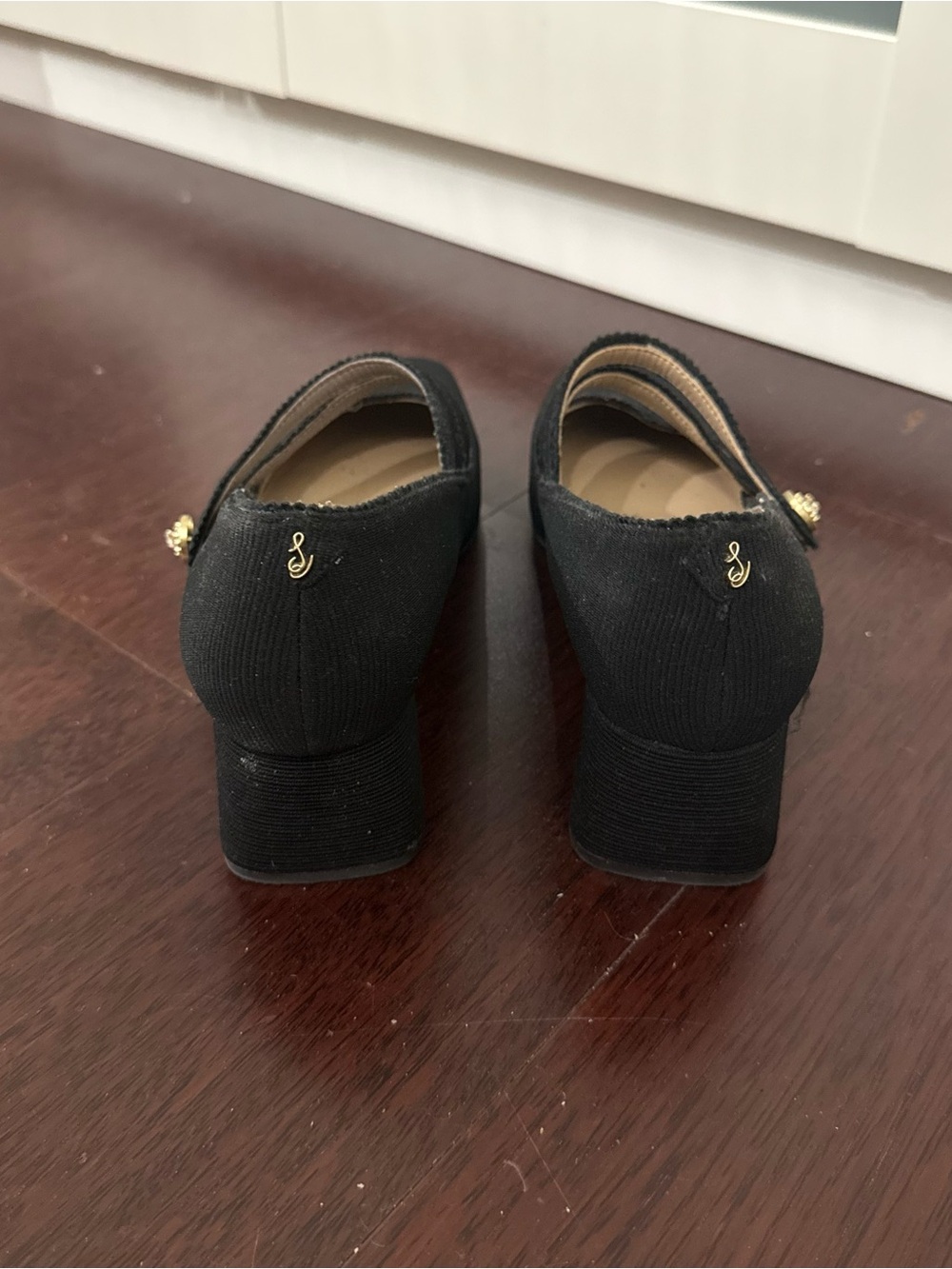 Sam Edelman Black Double-Strap Mary Jane Block Heels - Picture 4 of 5